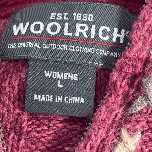 Woolrich Vintage Chunky Space Dyed 1/1 Zip Ramie/Wool Blend Sweater Sz S - Picture 7 of 9